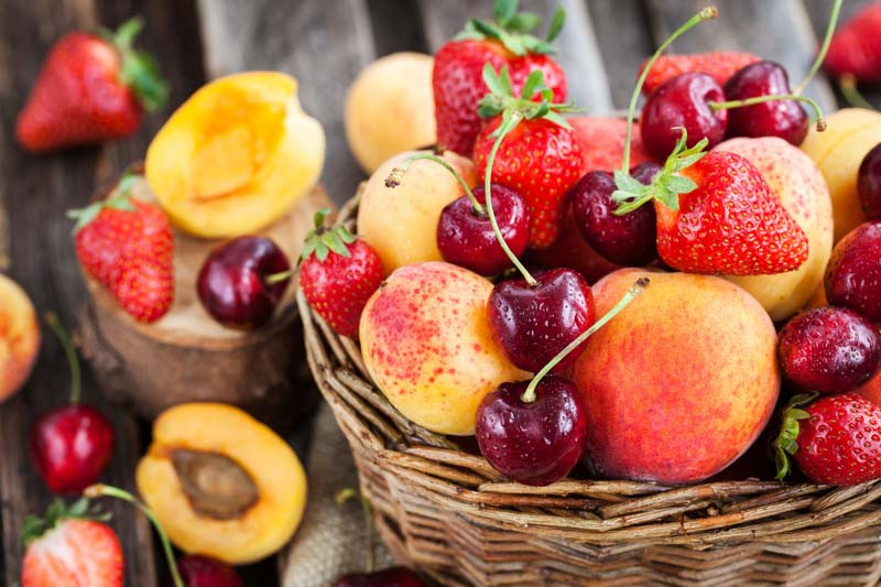 Fruits, Apricots, Cherries, Strawberries