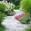 Garden Ideas, Landscaping ideas, pathway, walkway, bluestone, pathway, flowers, garden, oakleaf hydrangea,landscape idea,Ornamental grasses,perennials,annuals, catmint, liriope, miscanthus,plantings,walkway, Liquidscape
