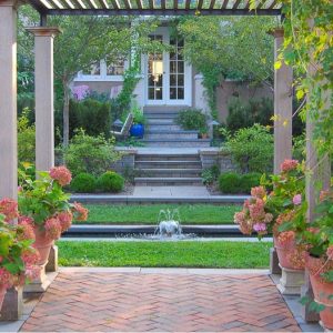 Garden ideas, Landscaping Ideas, arbor, pergola, garden structure, fountain, water feature, Fernhill Landscapes