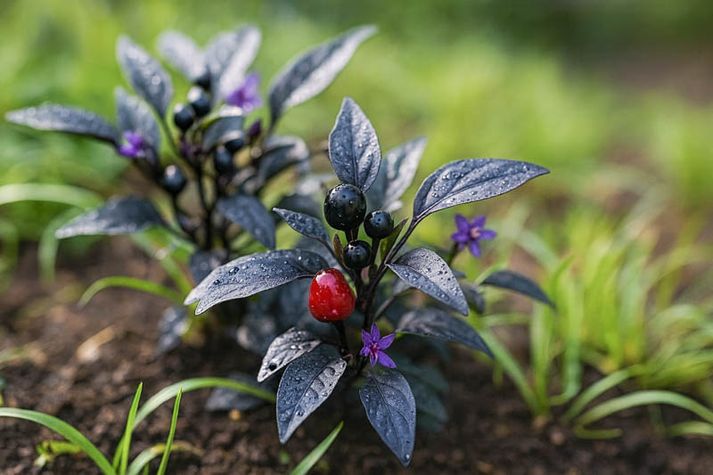 Black Purple Pepper, Ornamental Pepper, Edible Pepper