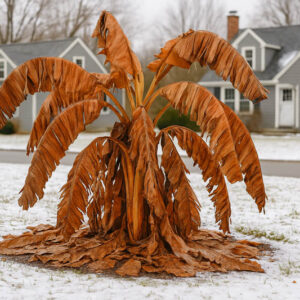 Banana Tree Killed by Frost, Freeze