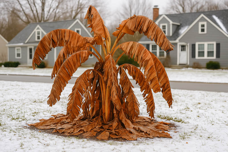 Banana Tree Killed by Frost, Freeze