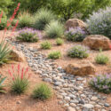 Desert Dry Creek Border with Agave & Texas Sage