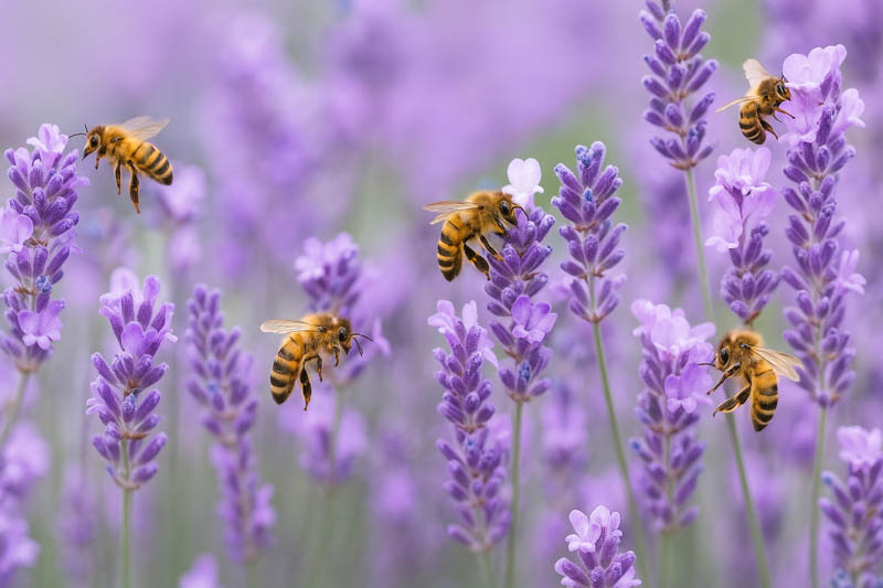 Pollinator Gardens, Bees on Lavender, English Lavender,