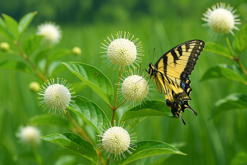 Buttonbush, Cephalanthus occidentalis,