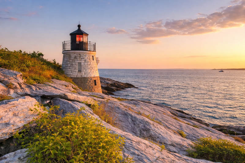 Castle Hill Lighthouse, Newport, Rhode Island, USA