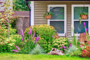 Pollinator Garden with liatris, rudbeckia, sedum and grasses
