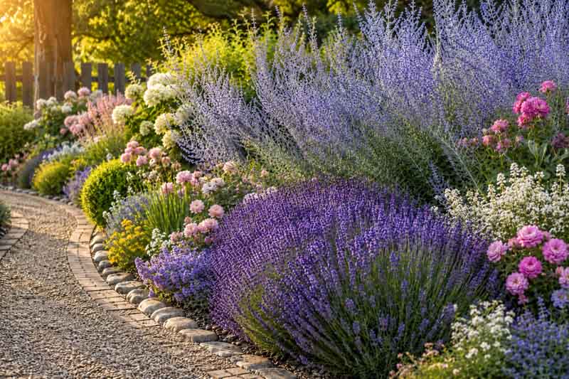 Lavender and Russian sage both thrive in sunny, dry gardens, but they shine in different ways.